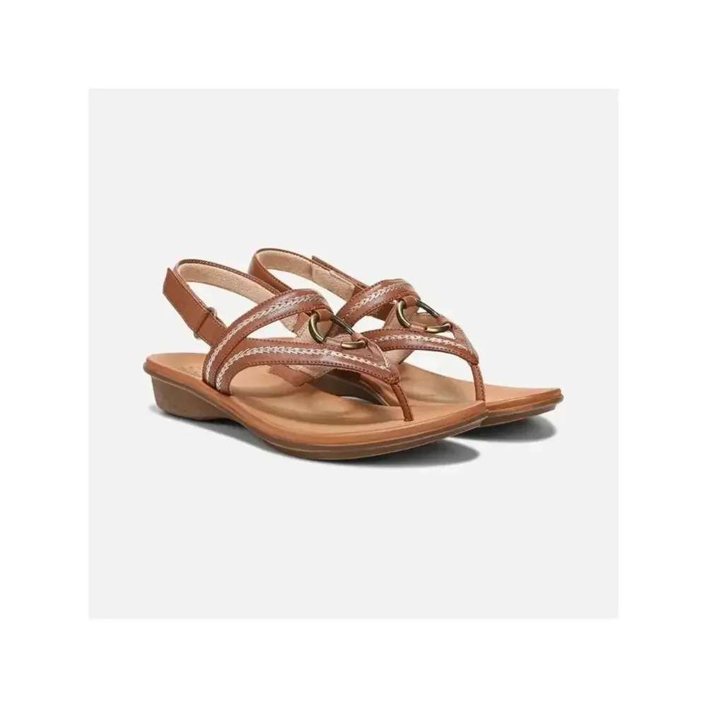 Soul Naturalizer Women's Sunny Faux Leather Flat Sandals, Toffee Size 8.5M